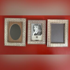 Elegant Silver/Gold Picture Frames 1-4x6 2-5x7. Price for All 3 heavy metal